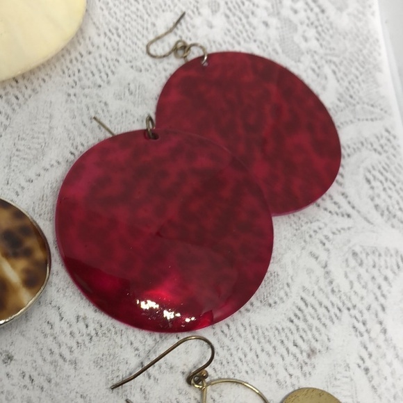 BUNDLE lot 7 shell earrings boho beach costal summer fun statement dangle drop. - Picture 7 of 11